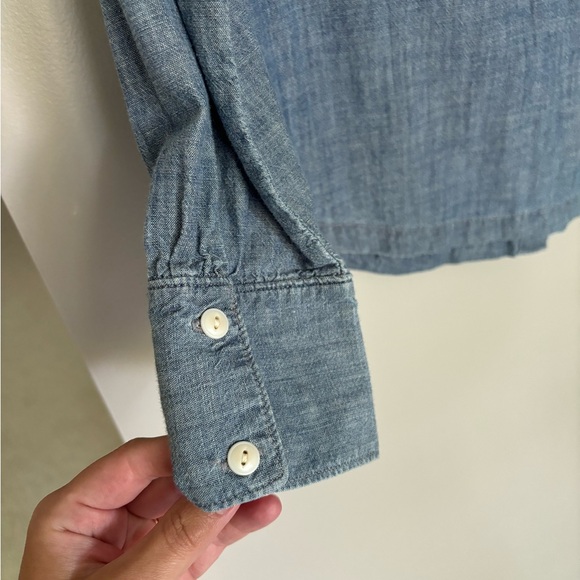 Madewell Jean Ruffle Button Down Shirt, Size XS - Picture 7 of 9